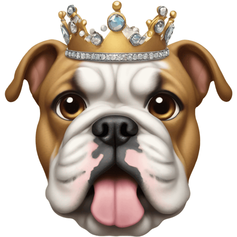 Bulldog with a tiara emoji