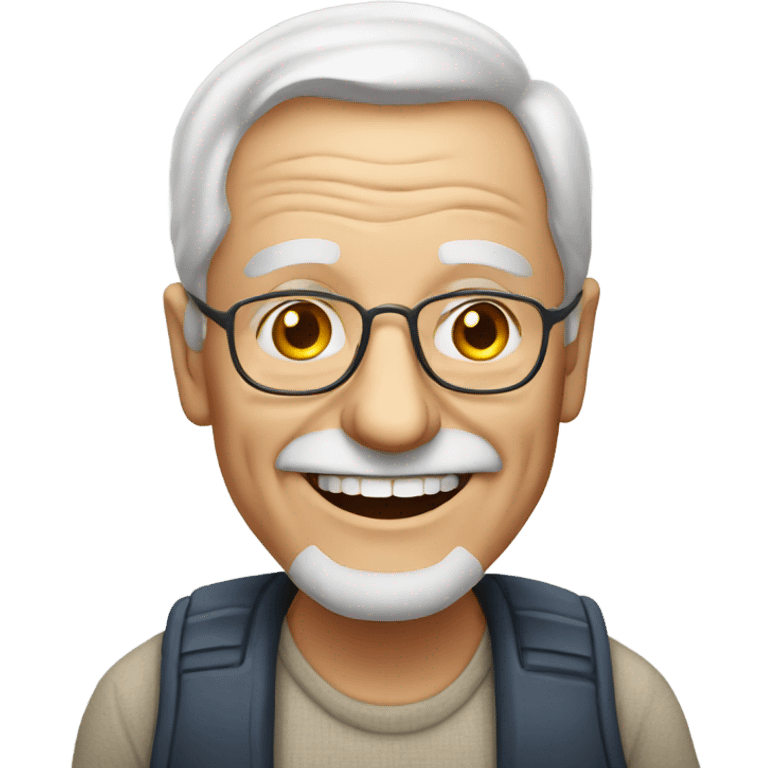 smiling old man portrait emoji