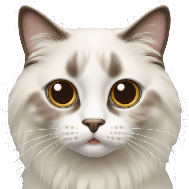 Ragdoll cat with brown over eyes and white nose emoji