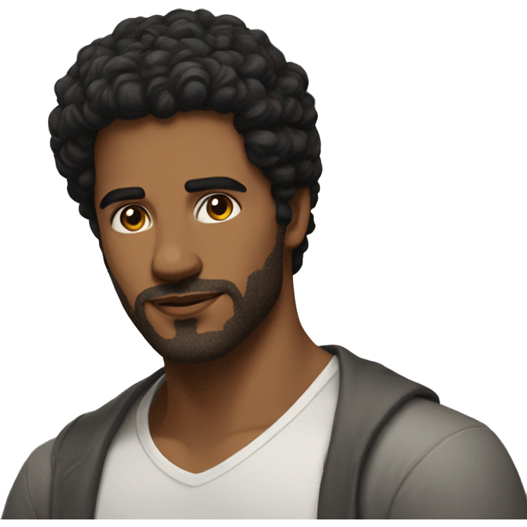 black haired stubble male portrait, masterpiece, hd emoji