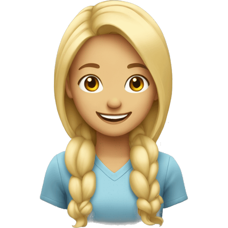 smiling girl with blonde hair emoji