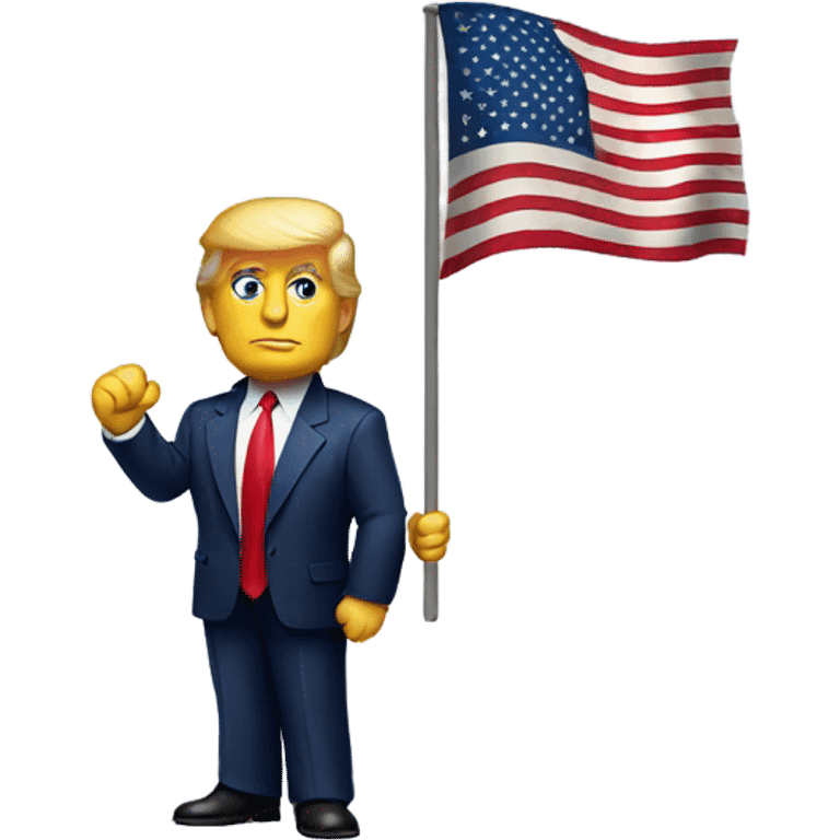 President trump with American flag emoji