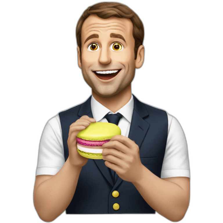 Macron eating a macaron emoji