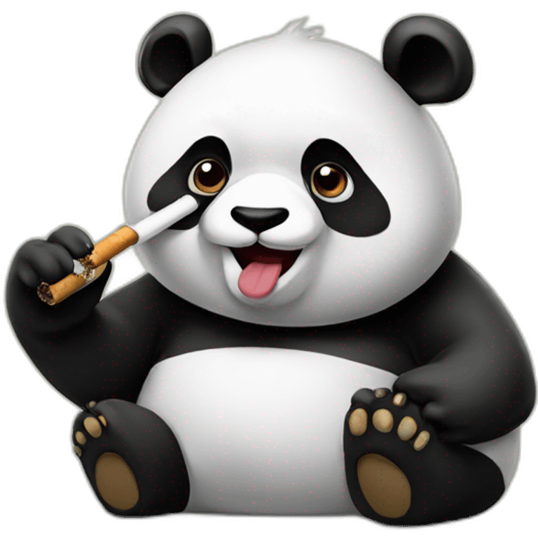 panda smoking emoji