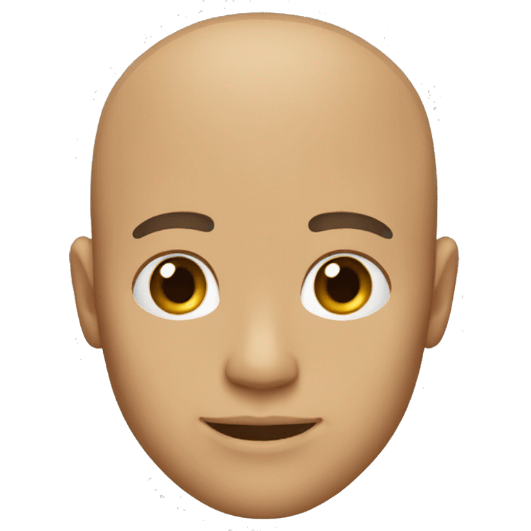 a bald light brown skin male head emoji