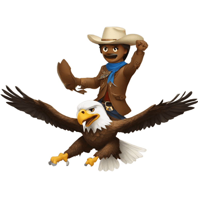 Eagle fighting cowboy emoji