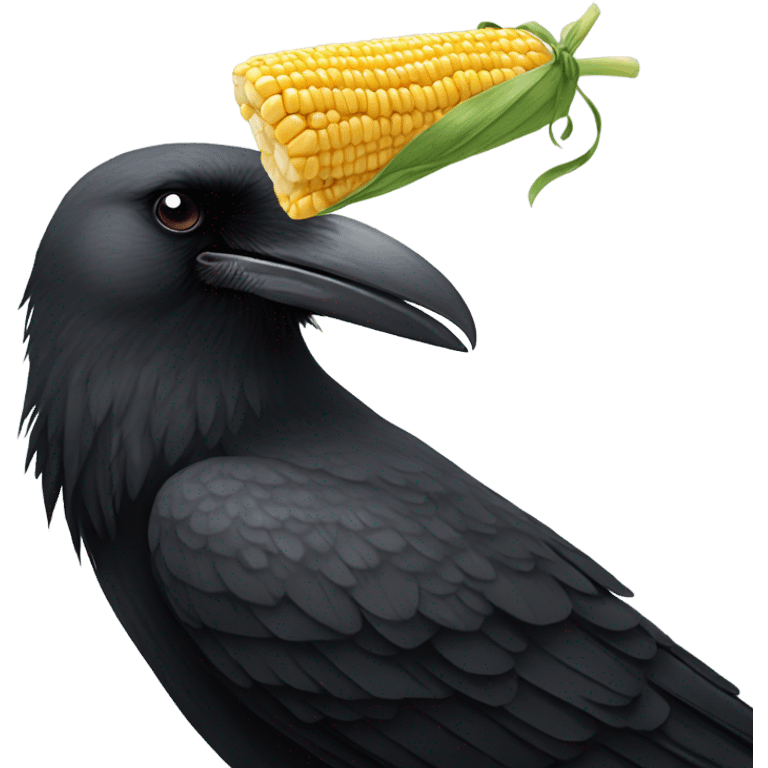 Shooting crow eating corn emoji