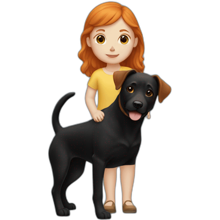 ginger-girl-with-a-black-lab emoji