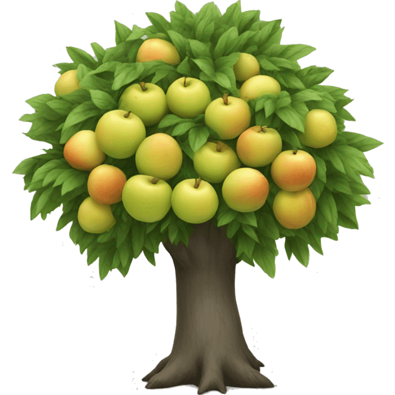 tree with white fruit emoji