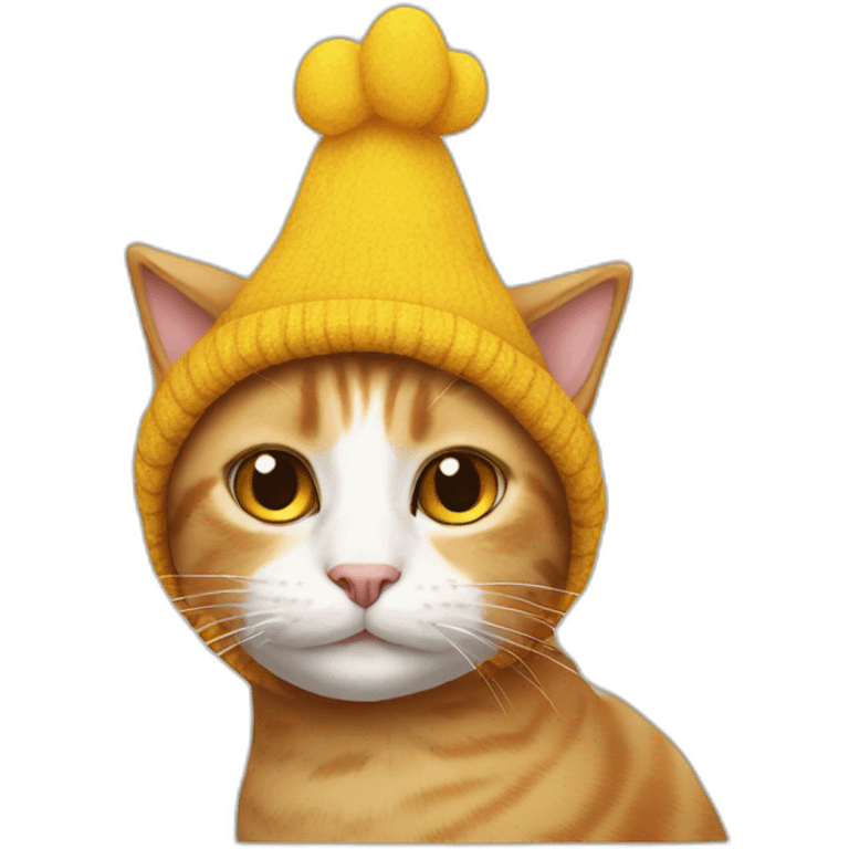 Cat wearing chicken hat emoji