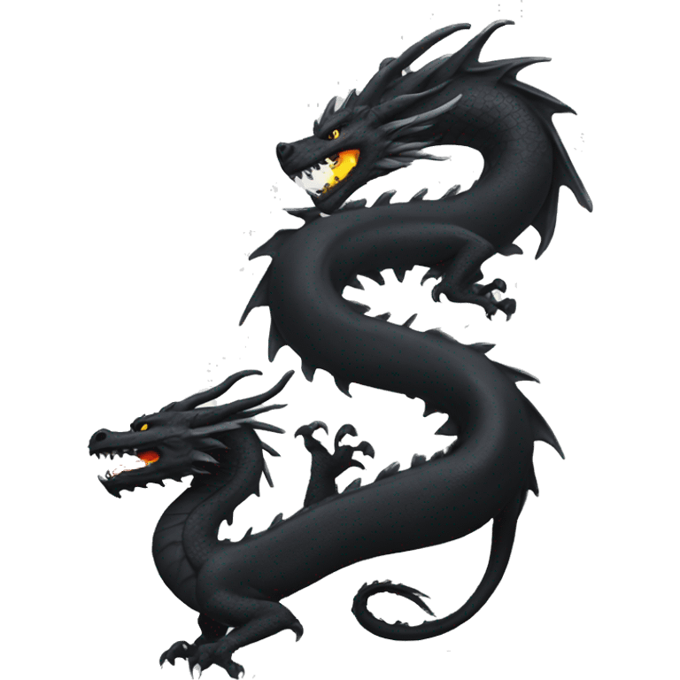 A white dragon and a black dragon as jing jang emoji