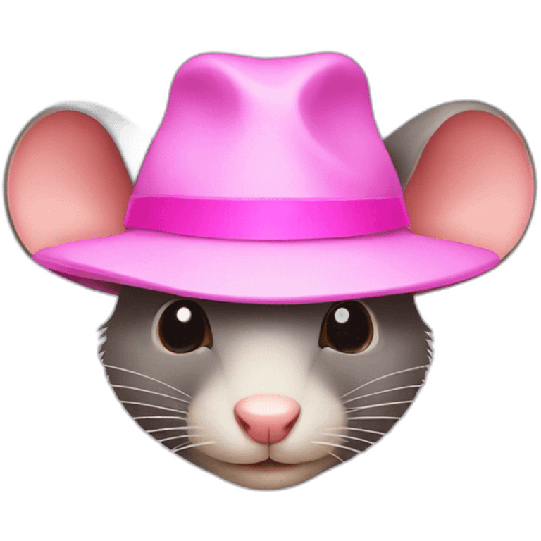 2 rats in pink hats emoji