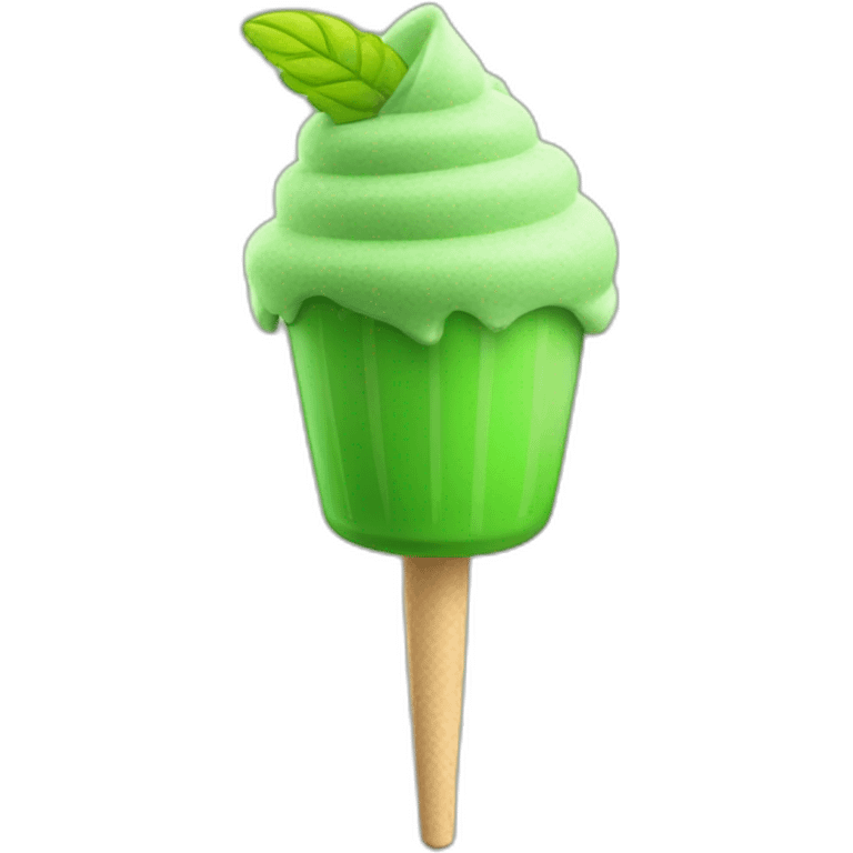 green frozen juice ice cream on a stick 3d emoji