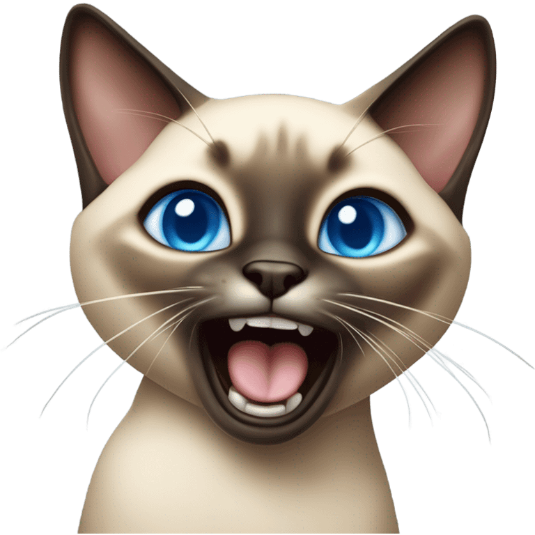 siamese cat  yawning emoji