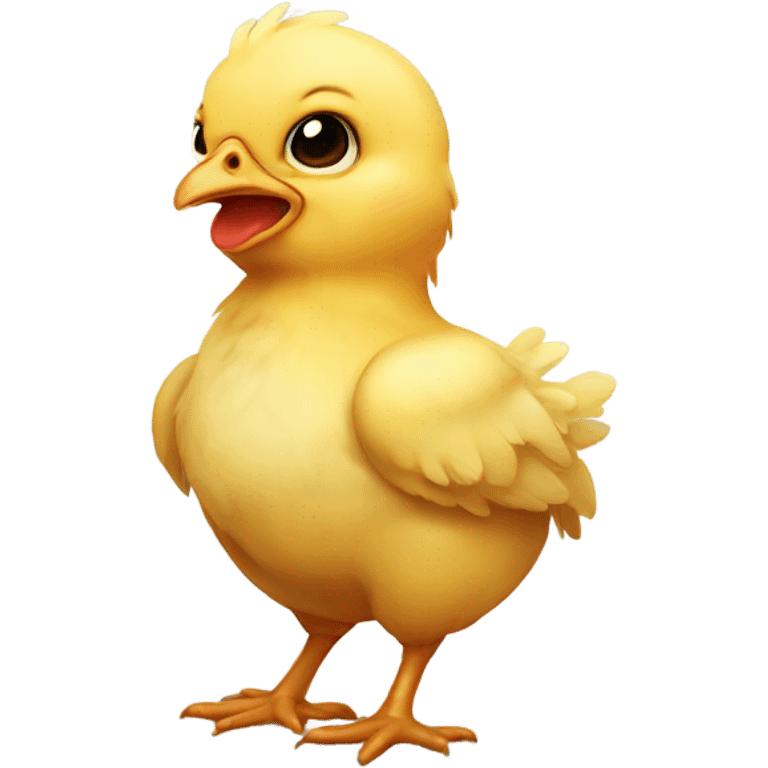 A sad chick (baby chicken) male emoji