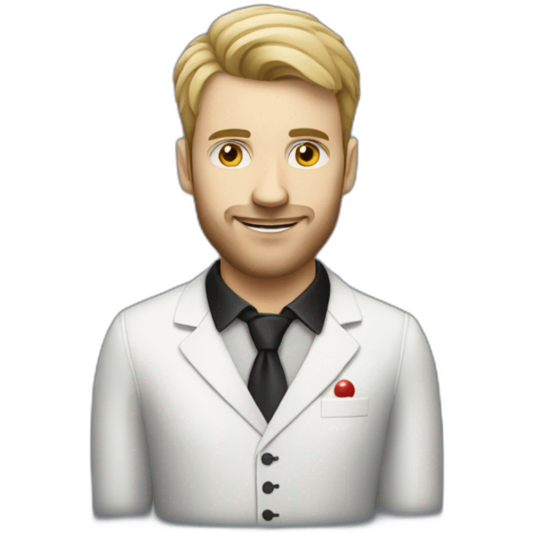 a white snooker player having a birthday emoji