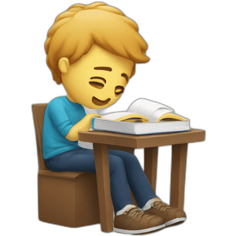 student studying comfortable emoji