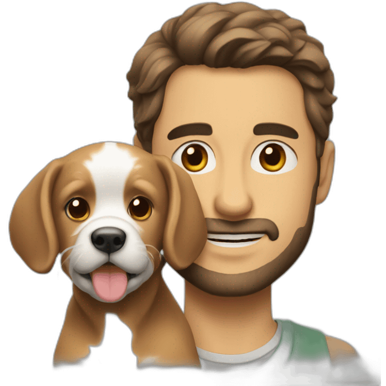 Benoit avec son chien  emoji