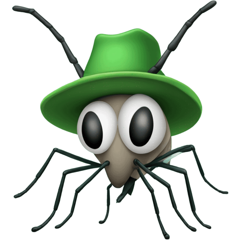 Mosquito with green and black hat emoji