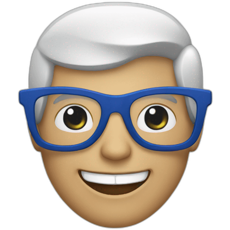 white man wearing blue glasses laughing emoji