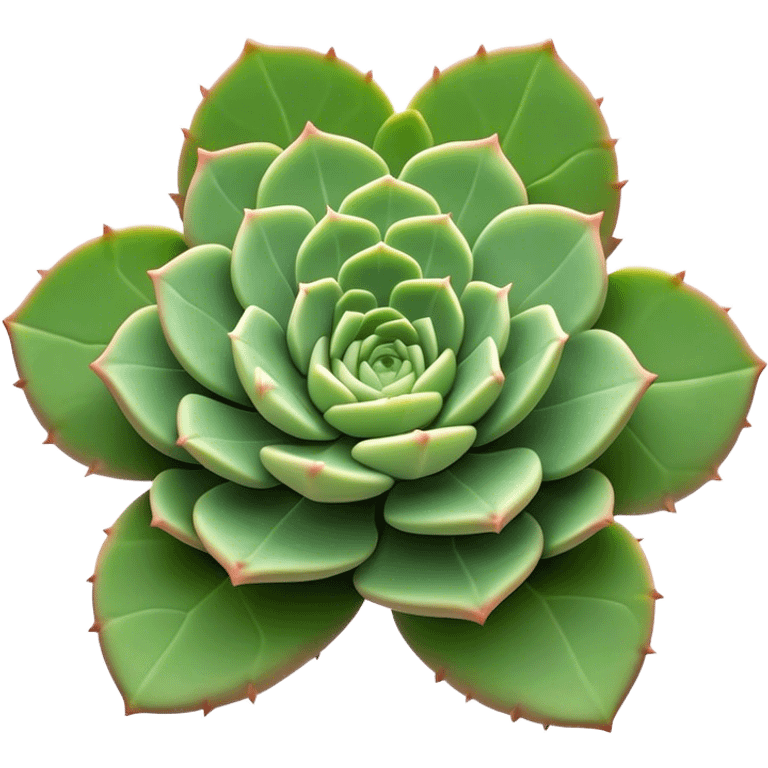 Cinematic Realistic Succulent Emoji, Compact and plump, with fleshy leaves arranged in rosettes of various shapes. The soft, green leaves glow with a gentle radiance, exuding a sense of calm and tranquility. Soft glowing outline, capturing the essence of resilience and beauty in a blossoming succulent! emoji