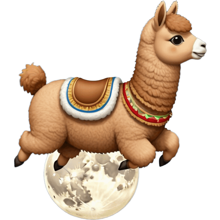 alpaca being flown to the moon emoji