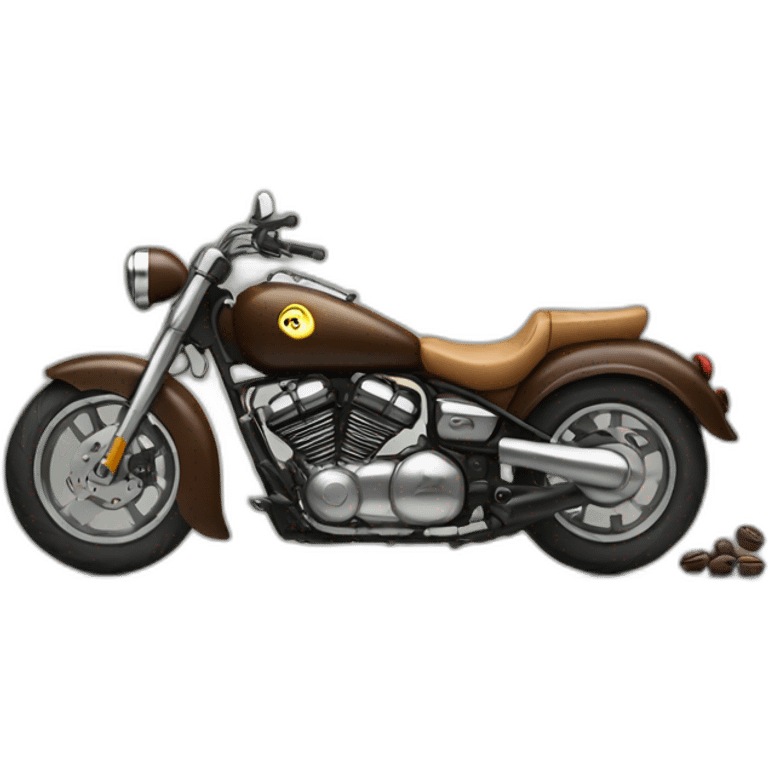 coffee beans on a motorcycle emoji