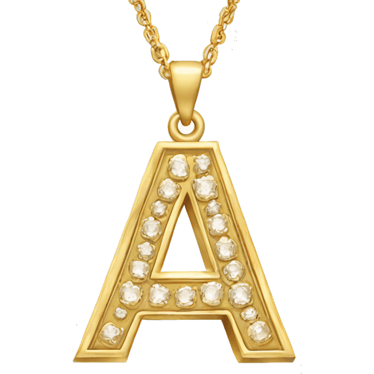 Gold necklace with the letter A pendant  emoji