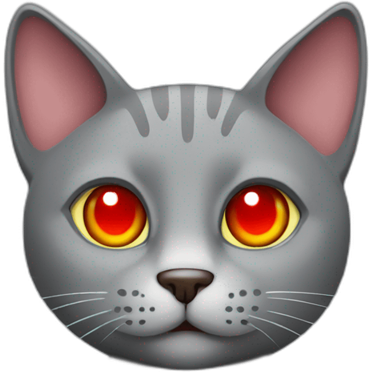 Grey cat with red eye heart  emoji