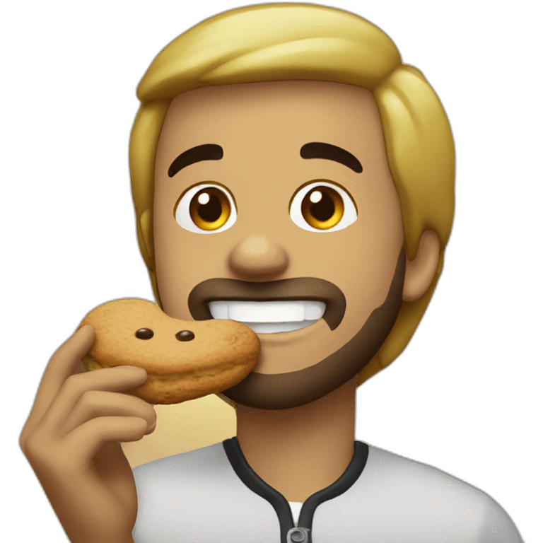 Drake smiling eating a cookie emoji