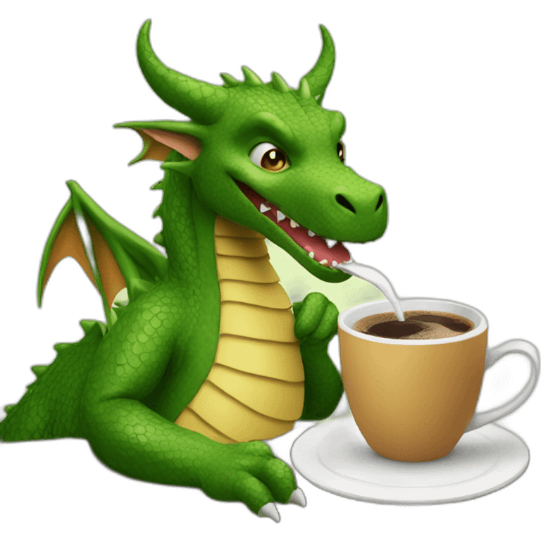 dragon drinking coffee emoji