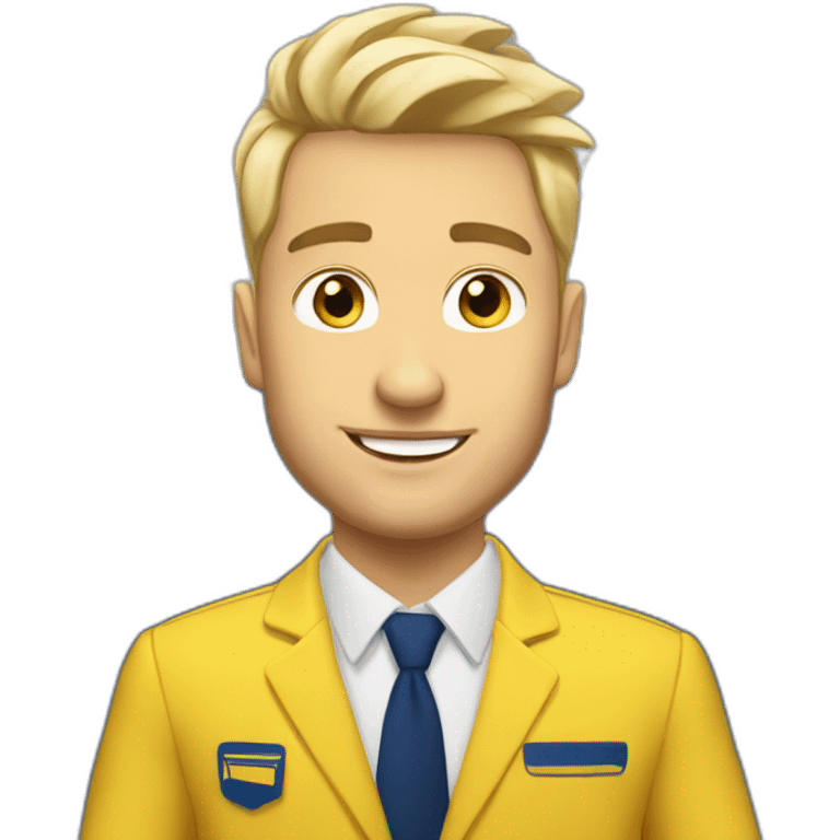 blonde guy cabin crew from ryanair emoji