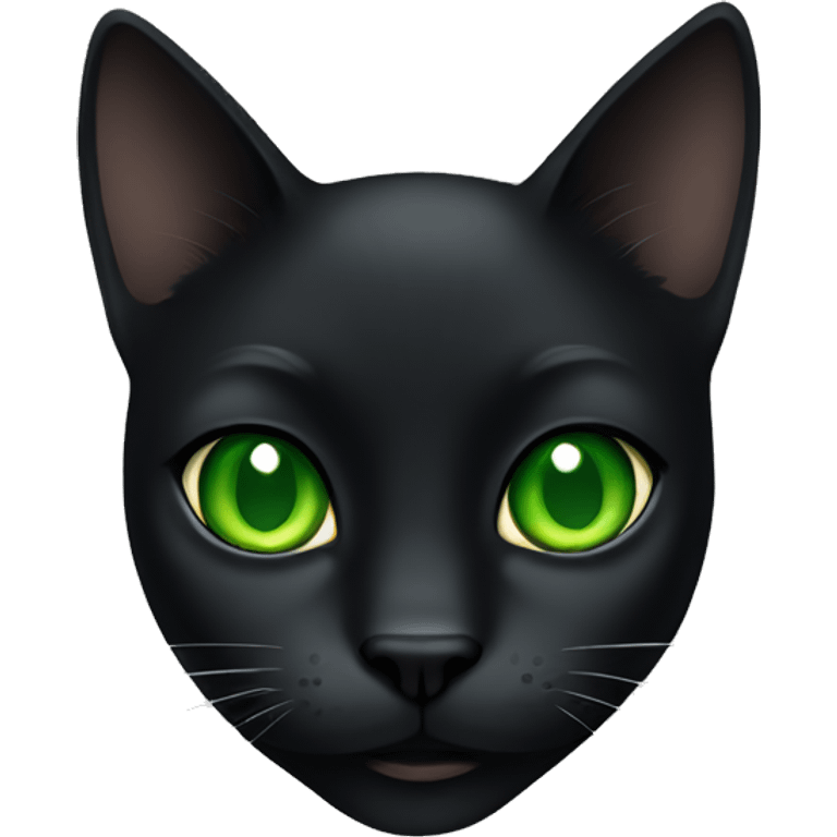 Black cat with green eyes  emoji