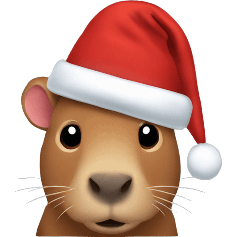 Capibara christimas hat emoji