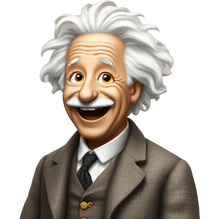 Einstein laughing emoji