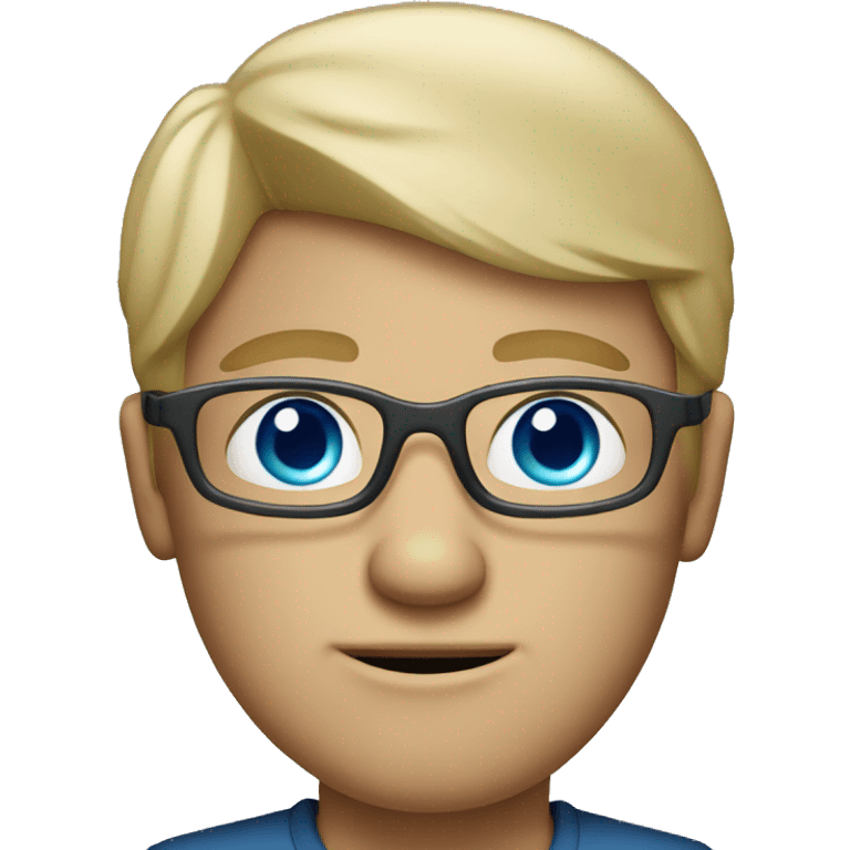 Dirty blond man with blue eyes and eyeglasses emoji