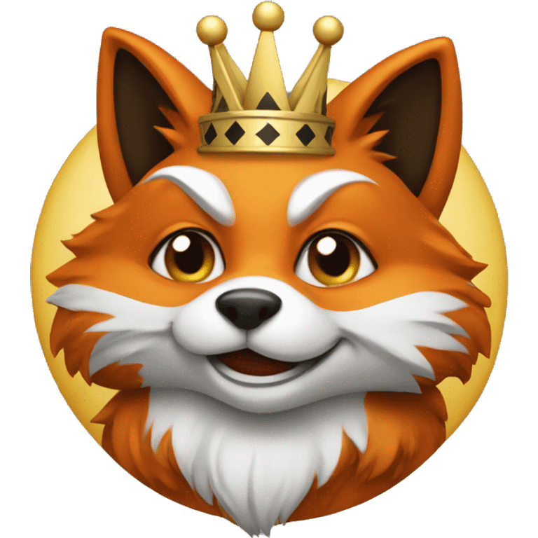 Fox dressed as a chess king emoji