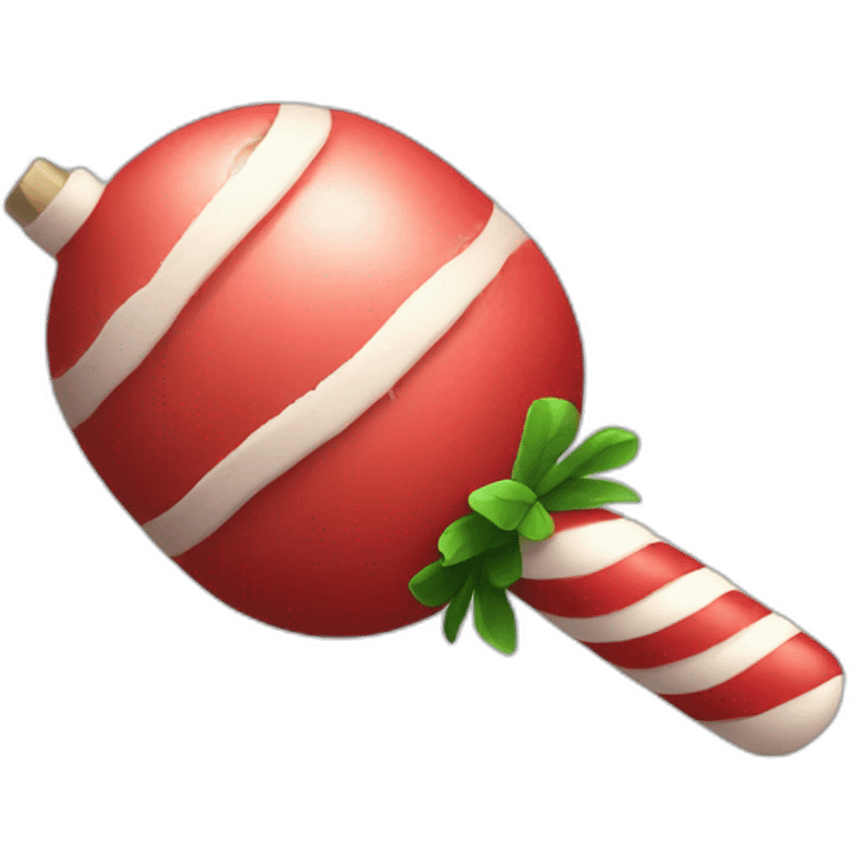 grenade with a candy cane skin emoji