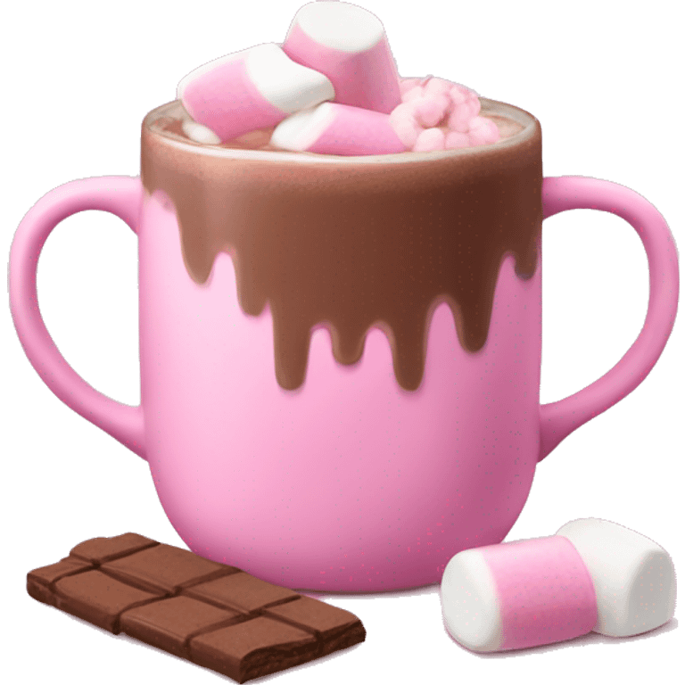 pink hot chocolate with marshmallows  emoji