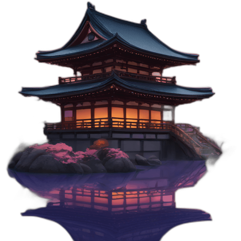 Magic night japanese temple  emoji