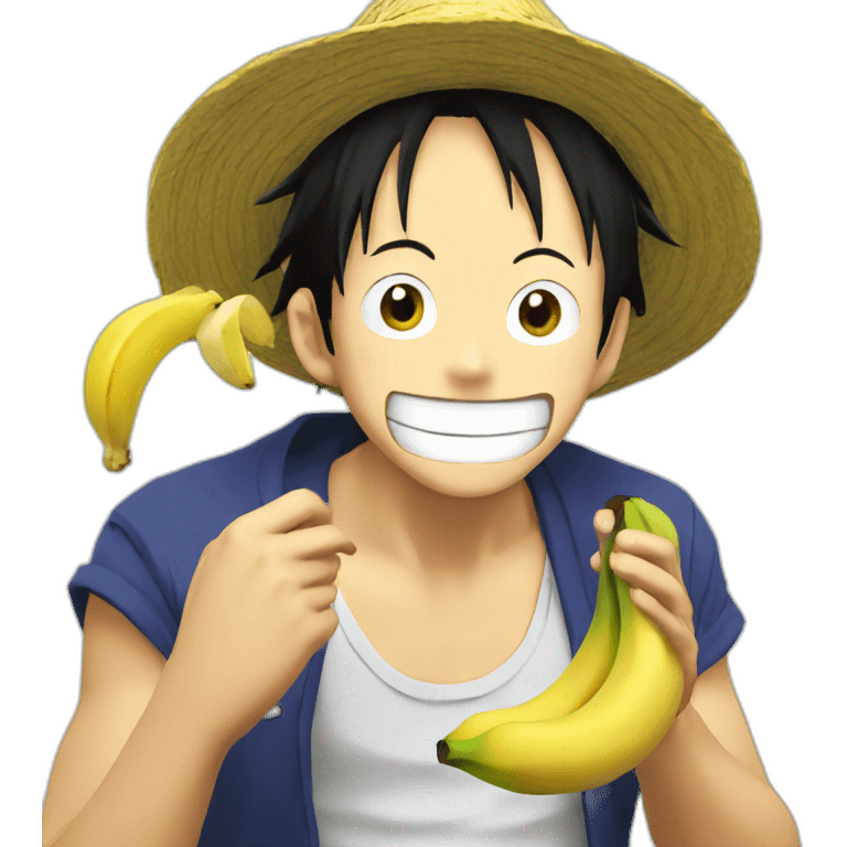 Luffy eating banana emoji