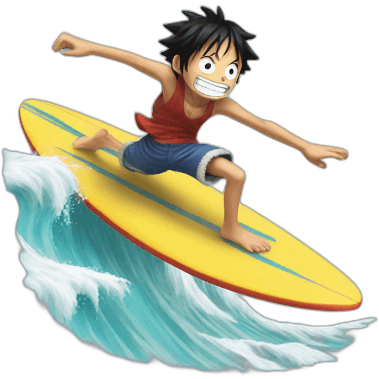 Luffy surfing emoji