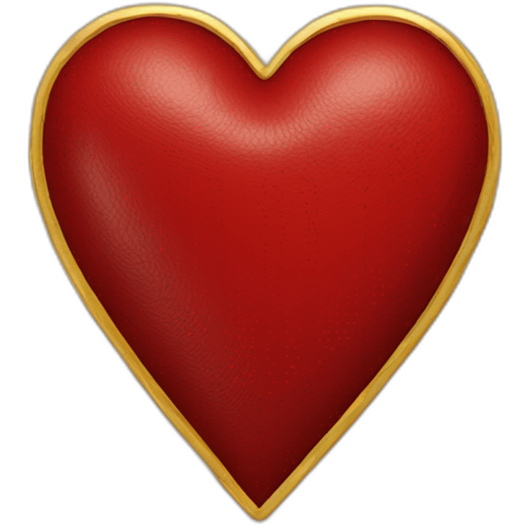 Red leather heart with gold border emoji