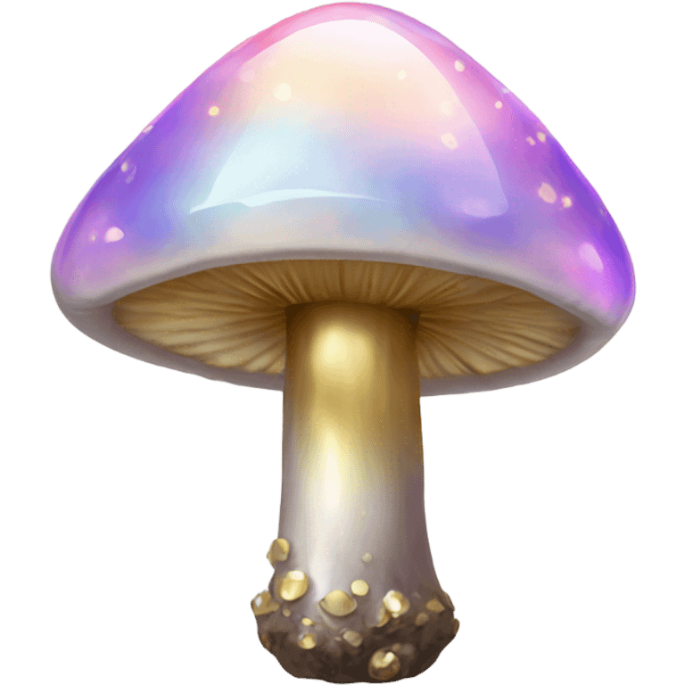 Opal crystal mushroom gold dots  emoji