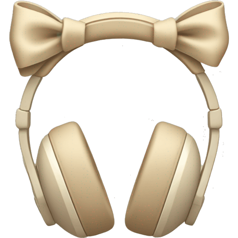 beige apple headphones with beige bows emoji