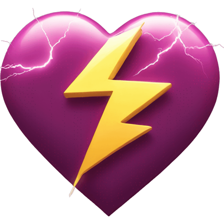 A heart of love with lightning on it emoji