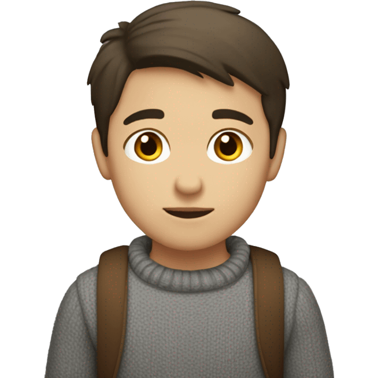 winter, christmas, hispanic, short brown hair, boy, brown eyes, child, full body, grey sweater emoji