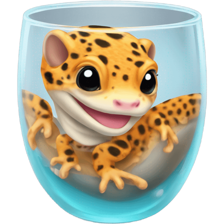 orange leopard gecko in a glass cup emoji