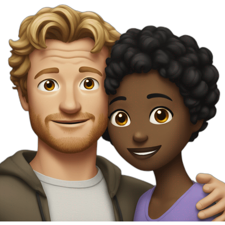 Simon baker hug a black girl brown eyes and short black hair emoji