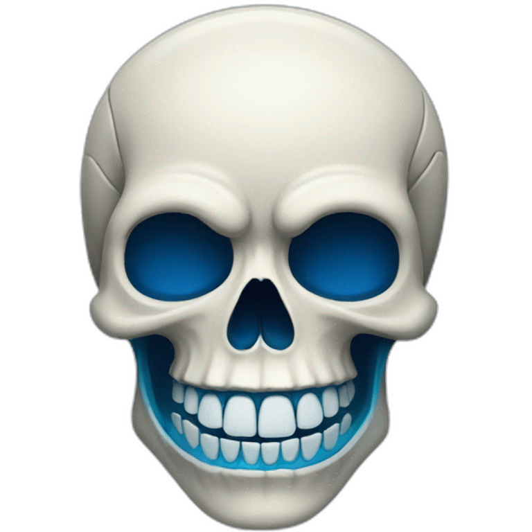 skull with blue teeth emoji